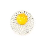 Bright Honey Amber Cocktail Ring In Silver The Venus, Ring Size: 5.5 / 16, image , picture 7