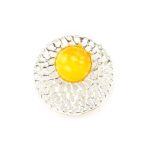 Filigree Silver Pendant With Honey Amber The Venus, image 