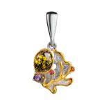 Gold-Plated Pendant With Amber And Crystals The Beatrice, image 