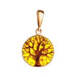 The Tree Of Life Ring Made With Amber and Gold-Plated Silver, Ring Size: 13 / 22, image , picture 8