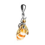 Cocktail Amber Ring In Gold-Plated Silver The Bee, Ring Size: 13 / 22, image , picture 5