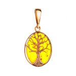 Symbolic The Tree Of Life Gold-Plated Silver With Amber Earrings, image , picture 5