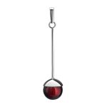 Stylish Silver Pendant With Ball Shaped Amber Stone The Paris, image 