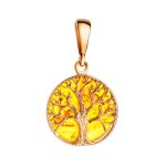 Traditional Amber Pendant in Gold-Plated Silver The Tree Of Life, image 