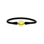Black Silicone Bracelet Decorated With Natural Amber The Hawaii, image 