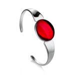 Bold Silver Ring With Red Amber The Sangria, Ring Size: 10 / 20, image , picture 8