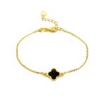 Gold-Plated Chain Bracelet With Clover Shaped Amber The Monaco, image 