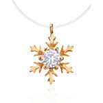 Gold Crystal Pendant Necklace The Aurora, Length: 41, image 