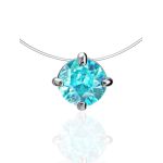 Invisible Necklace With Light Blue Crystal The Aurora, image 