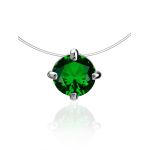 Invisible Chain Necklace With Green Crystal The Aurora, image 