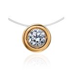 Invisible Necklace With Crystal In Gold The Aurora, Length: 42, image 