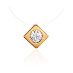 Golden Pendant Invisible Necklace The Aurora, Length: 38, image 