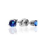 Silver Stud Earrings With Deep Blue Crystals The Aurora, image 