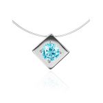 Stylish Fishing Line Necklace With Light Blue Crystal The Aurora, image 