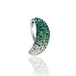 Bright Green Crystals Ring In Sterling Silver, Ring Size: 6 / 16.5, image , picture 6