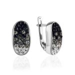 Black And White Crystal Earrings In Sterling Silver The Eclat, image 