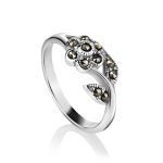 Silver Floral Ring With Marcasites The Lace, Ring Size: 9 / 19, image 
