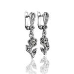 Silver Floral Dangles With Marcasites The Lace, image 