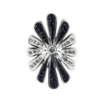 Silver Floral Ring With Two Toned Crystals The Eclat, Ring Size: 9.5 / 19.5, image , picture 6