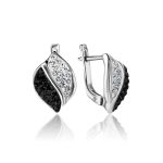 Black And White Crystal Silver Earrings The Eclat, image 