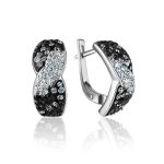 Black And White Crystal Earrings In Silver The Eclat, image 