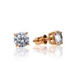 Bold White Crystal Stud Earrings In Gold, image 