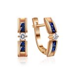 Golden Ring With Blue Sapphires And Diamond Centerpiece The Mermaid, Ring Size: 7 / 17.5, image , picture 5