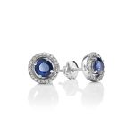 Classy White Gold Studs With Sapphires And Diamonds The Mermaid, image 
