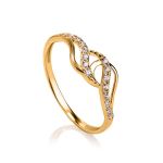 White Crystals Golden Ring, Ring Size: 7 / 17.5, image 