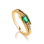 Golden Earrings With Baguette Cut Emeralds And Diamonds The Oasis, image , picture 5