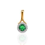 Classic Golden Ring With Emerald Centerstone And Diamonds The Oasis, Ring Size: 6 / 16.5, image , picture 6
