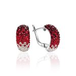 Bold Sterling Silver Earrings With Red And White Crystals The Eclat, image 