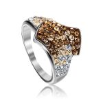 Sterling Silver Ring With Multicolor Crystals The Eclat, Ring Size: 11.5 / 21, image 