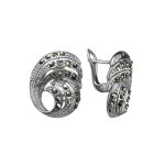 Silver Latch Back Earrings With Marcasites The Lace, image 