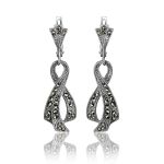 Twisted Marcasite Dangle Earrings In Sterling Silver The Lace, image 