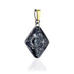 Bold Gold Plated Pendant With Black Crystal The Fame, image 