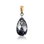 Black Crystal Pendant In Gold Plated Silver The Fame, image 