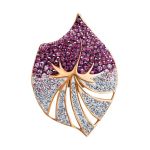 Flat Gold-Plated Pendant With Multicolor Crystals The Jungle, image 
