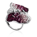 Multicolor Crystal Cocktail Ring In Silver The Eclat, Ring Size: 5.5 / 16, image 