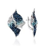 Bold Blue Crystal Earrings In Sterling Silver The Eclat, image 