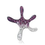 Silver Star Shaped Ring With Purple And White Crystals The Jungle, Ring Size: 10 / 20, image , picture 5