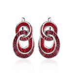 Red Crystal Earrings In Sterling Silver The Eclat, image 