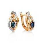 Golden Earrings With Sapphire And Diamonds The Mermaid, image 
