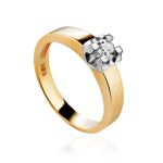 Stylish Golden Ring With Solitaire Diamond, image 