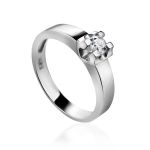 White Gold Statement Ring With Diamond Centerpiece, image 