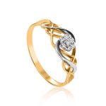 Golden Ring With Floral Diamond Centerpiece, Ring Size: 8.5 / 18.5, image 