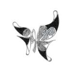 Silver Butterfly Ring With Black And White Crystals The Jungle, Ring Size: 5.5 / 16, image , picture 6