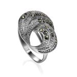 Silver Cocktail Ring With Marcasites The Lace, Ring Size: 9 / 19, image 