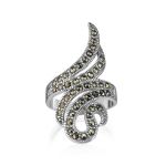 Snake Design Silver Ring With Marcasites The Lace, image 