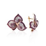 Gold Plated Floral Ring With Purple And White Crystals The Jungle, Ring Size: 8.5 / 18.5, image , picture 7
